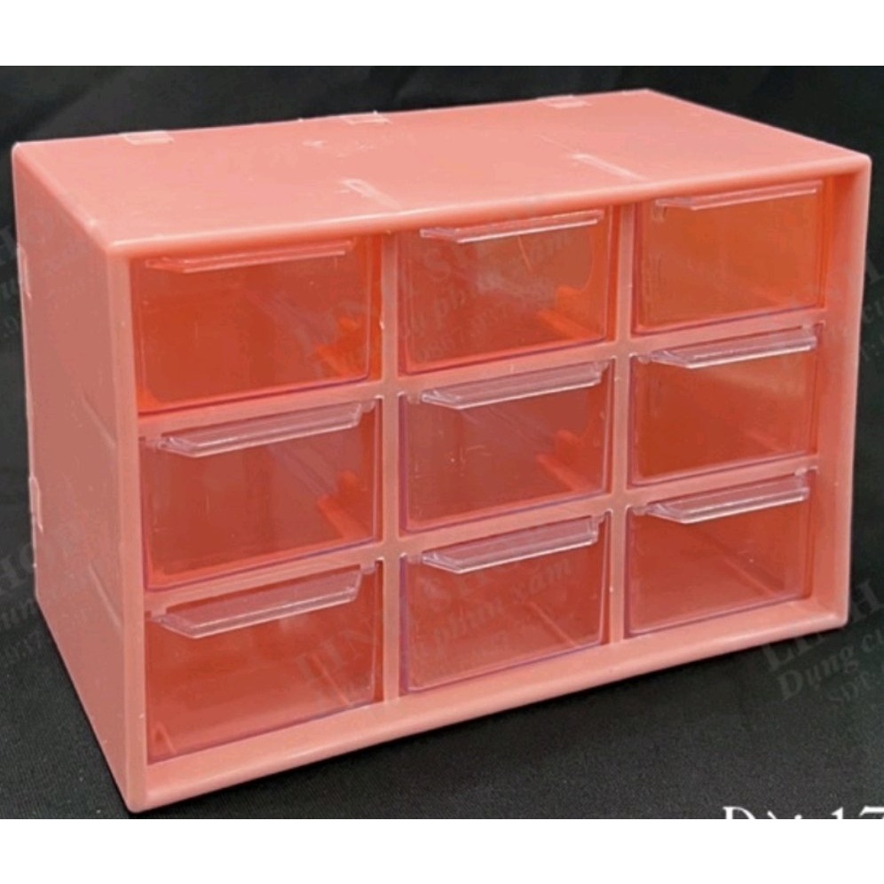 Tủ nhựa mini 9 ngăn, hộp nhựa mini đựng đồ 9 ngăn, tủ 9 ngăn nhỏ mini, hộp đựng đồ phun xăm