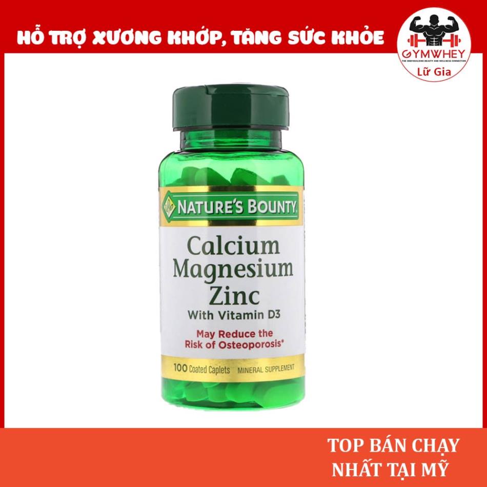 [GIÁ TỐT NHẤT] viên bổ xương khớp Nature Bounty Calcium Magnesium Zinc và Vitamin D3 – 100 viên TPBS