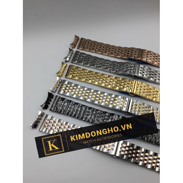 Dây đúc đồng hồ inox 7 mắt đủ size 18mm 19mm 20mm 21mm 22mm