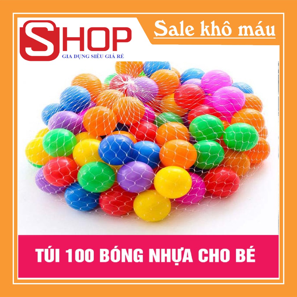 TÚI 100 QUẢ BÓNG NHỰA MỀM CHO BÉ (SIÊU GIÁ RẺ)