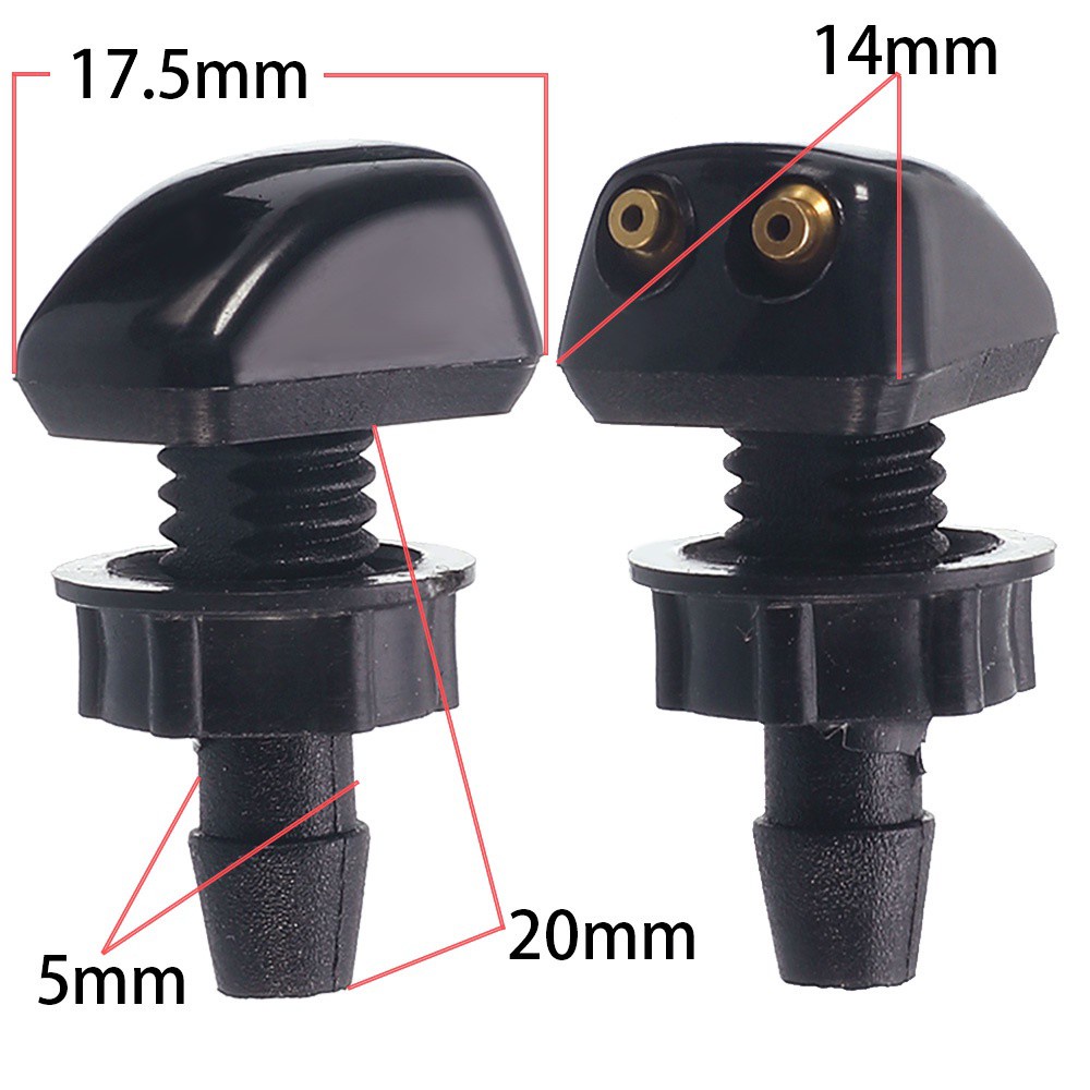 Set 2 Vòi Xịt Nước Rửa Kính Chắn Gió Xe Hơi Bằng Nhựa Màu Đen Nhiều Màu Thông Dụng