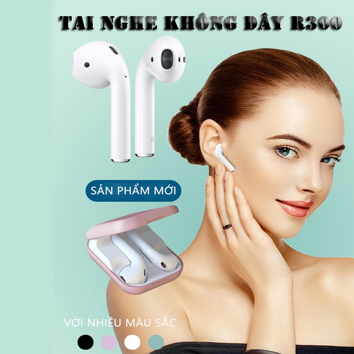 |bảo hành 1 đổi 1|tai nghe không dây bluetooth 5.0 r300 kiểu dáng mới 2020 nhiều màu sắc lựa chọn âm thanh cực chất