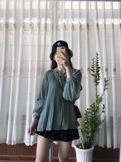Áo dập li tiểu thư hàng L1