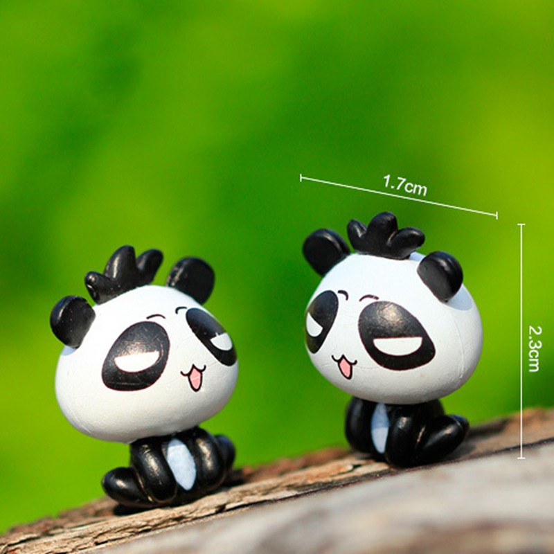 Set 2 Tượng Gấu Trúc Hoạt Hình Trang Trí Sân Vườn