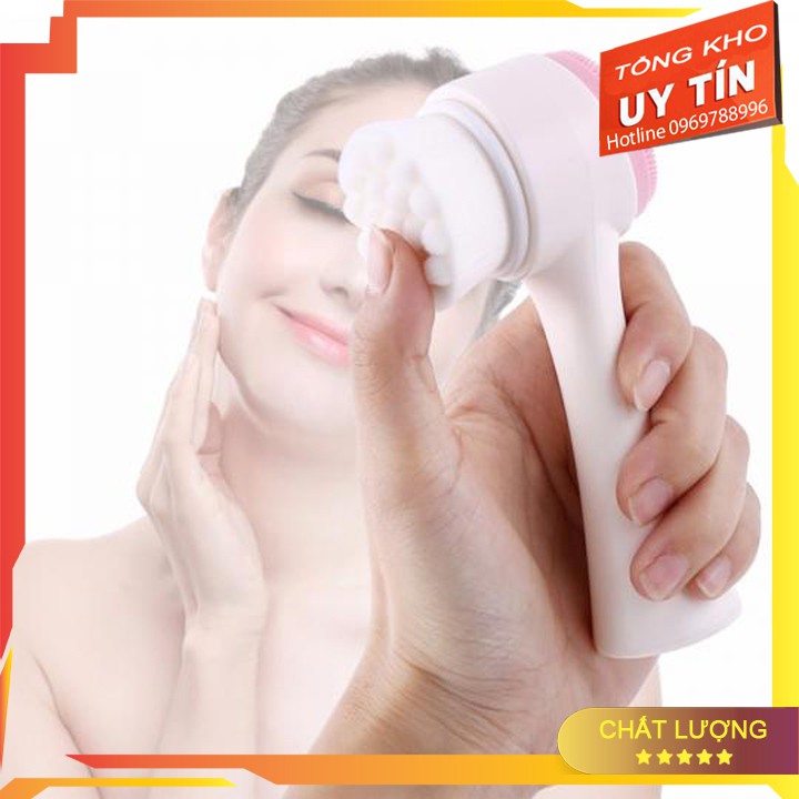 –CỌ RỬA MẶT 2 ĐẦU BẰNG SILICON, CỌ MASSAGE CẦM TAY LÀM SẠCH MẶT CHUYÊN DỤNG