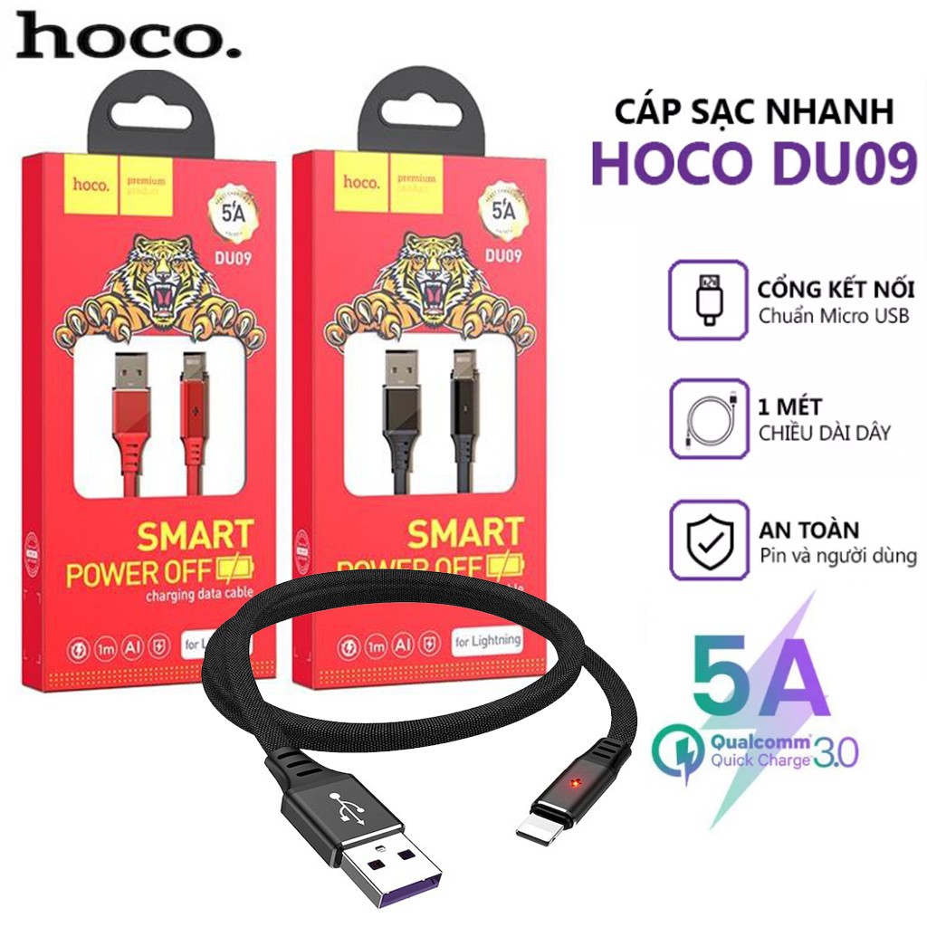 CÁP SẠC NHANH TỰ NGẮT IPHONE HOCO DO09