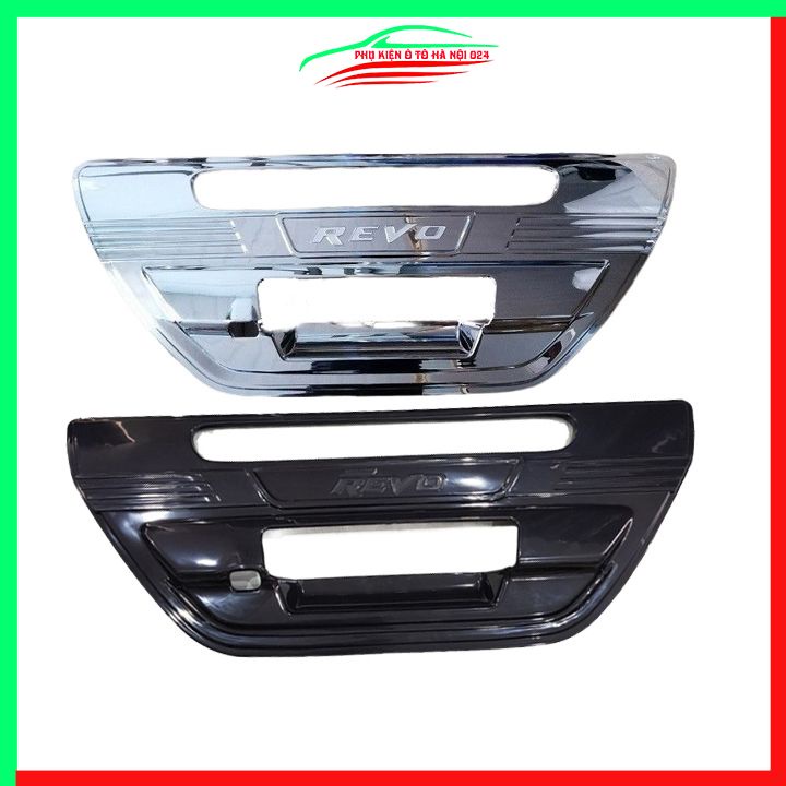 Ốp tay mở cốp mạ Hilux Revo 2016-2021 hai màu đen bạc (mạ crom) trang trí xe chống va đập hiệu quả