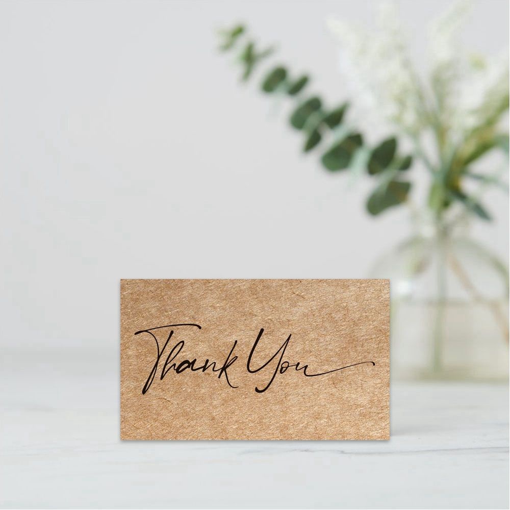 Set 30 tấm thẻ giấy kraft in chữ Thank You dùng trang trí cửa hàng