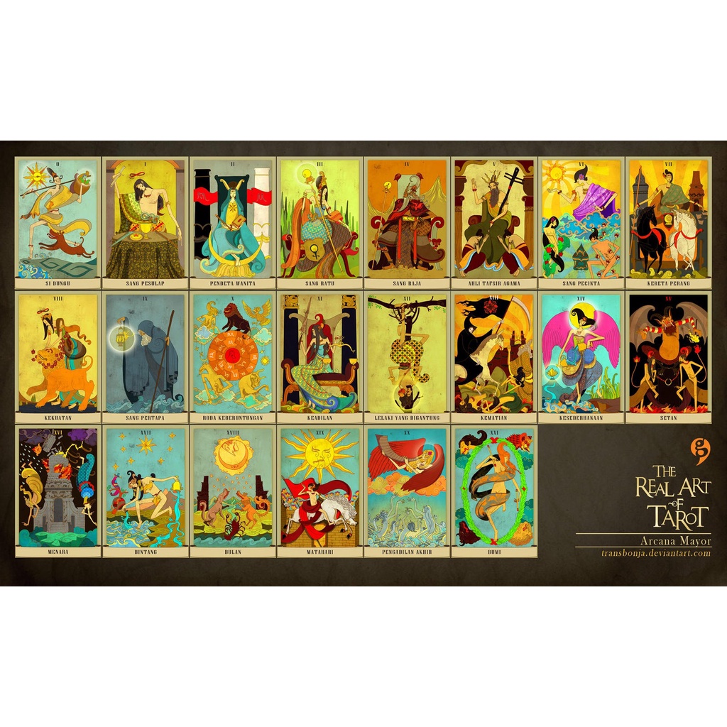 Bộ bài Nusantara Tarot size 11 x 7 cm