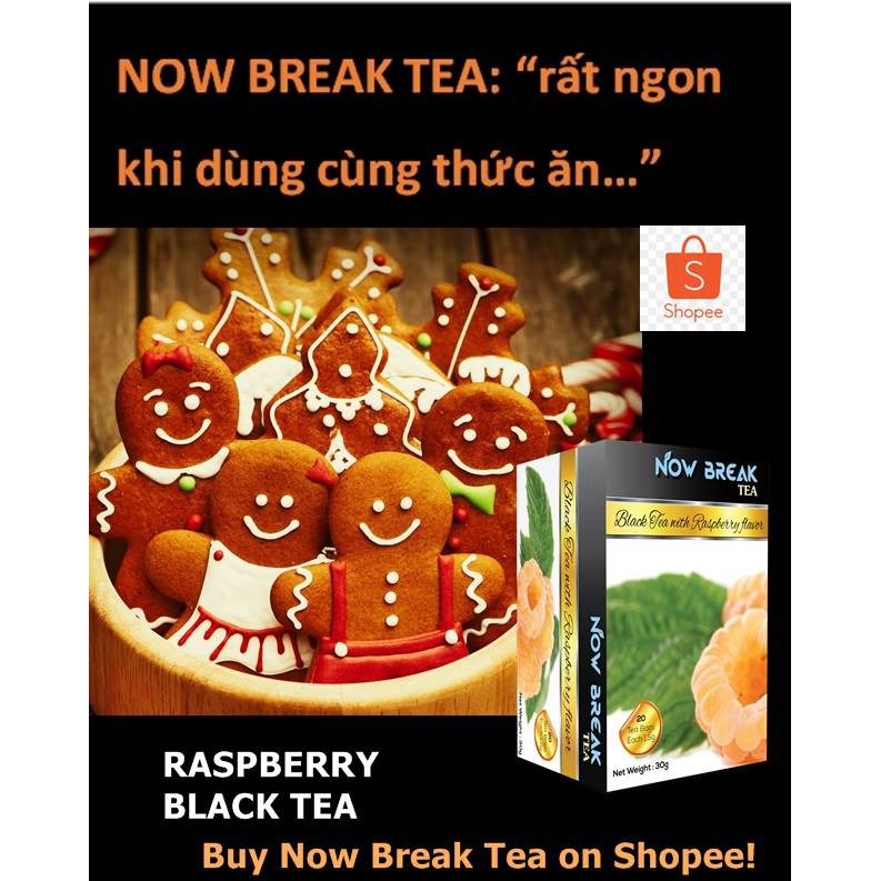 Trà Mâm Xôi Now Break Tea - Combo 2 hộp (kiểu trà Cozy, Lipton, Ahmad, Dilmah, Olong, Atiso, Nestea, quà Tết,  giảm cân)