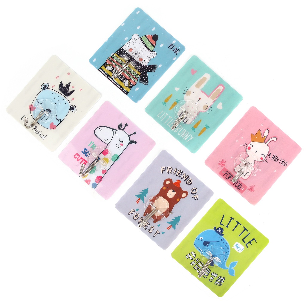 1 Móc Treo Đồ Dán Tường Trong Suốt Chịu Tải Nặng#1 Miếng Dán Trang Trí 1 Cái 1-7.6 * 8.5cm