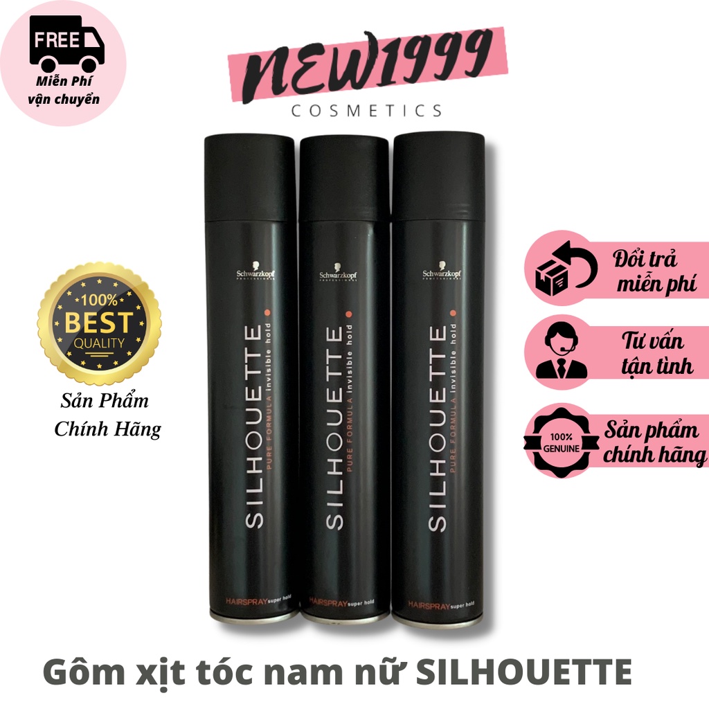 Gôm xịt tóc nam tạo kiểu tóc SILHOUETTE  siêu cứng giữ nếp bồng đẹp