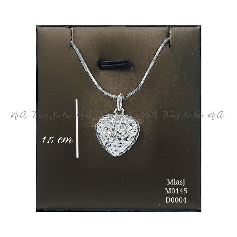 Mặt dây chuyền hình tim vòng cổ nữ Bạc Ý S925 cao cấp M0145 | Mi.A Trang sức bạc