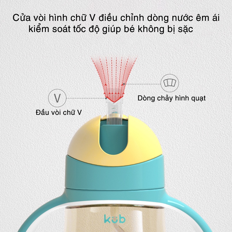 Bình tập uống nước KUB 240ml, bình nước chống sặc cao cấp cho bé có thể làm bình sữa