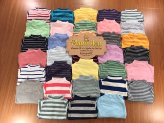 Bộ kẻ cotton len , cổ 3f