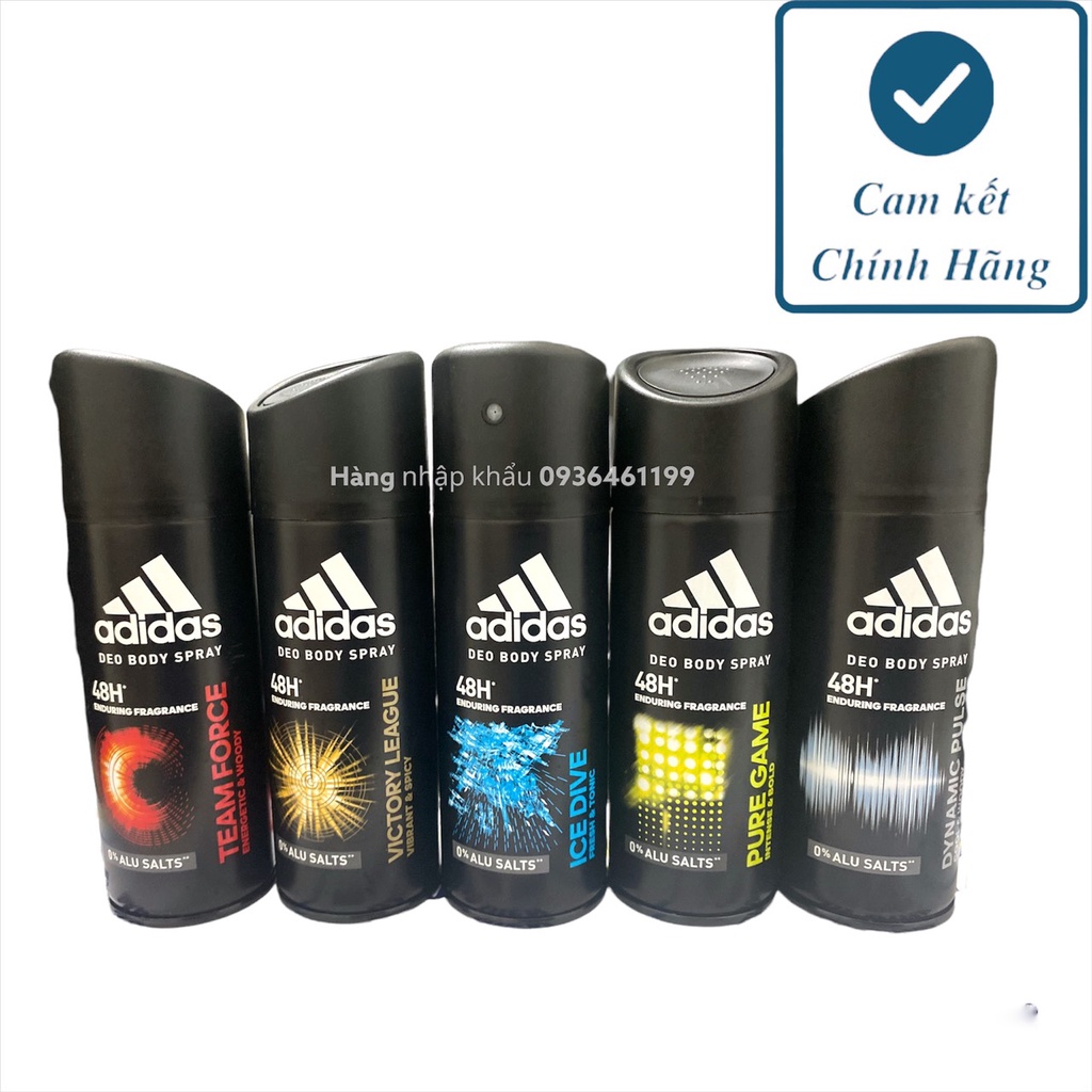 Xịt Khử Mùi Adidas Nam Tính - Phong Cách - Lịch Lãm 150ml Tây Ban nha