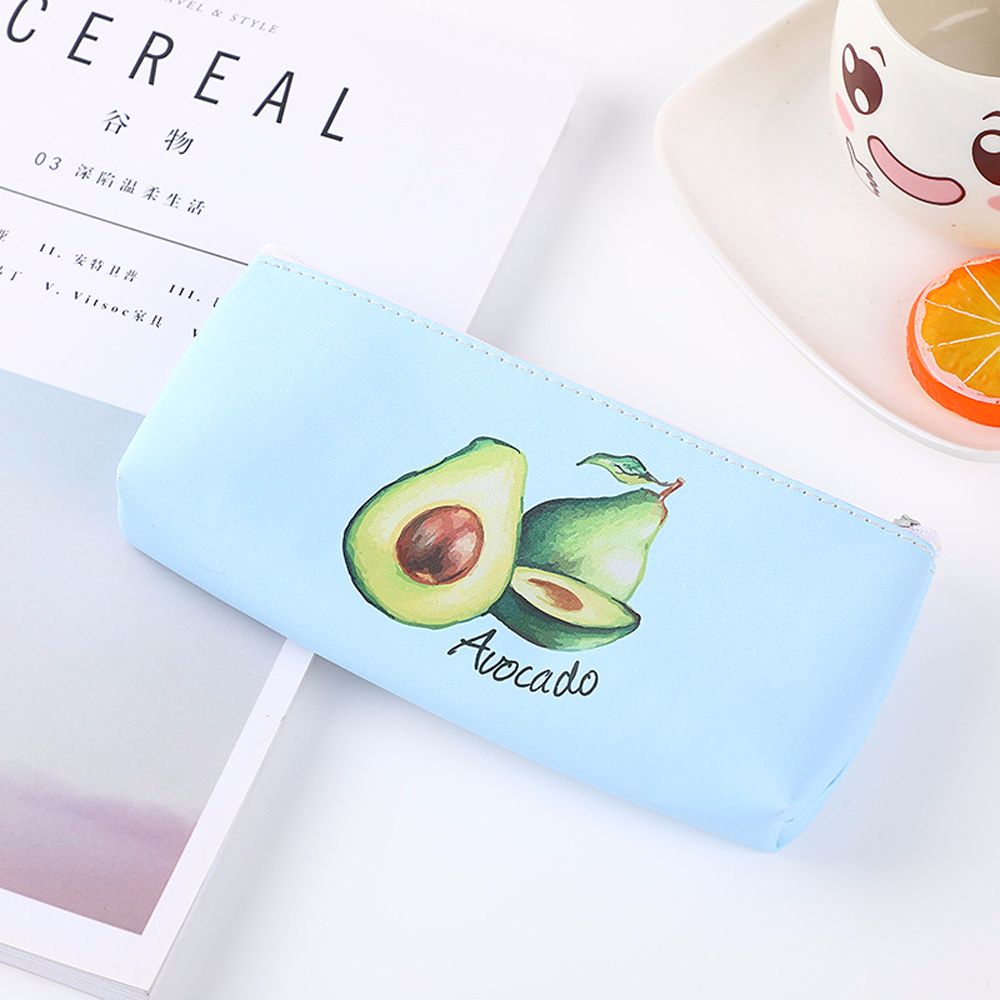 Túi đựng bút bằng da PU in họa tiết quả bơ dễ thương sáng tạo BACK2LIFE