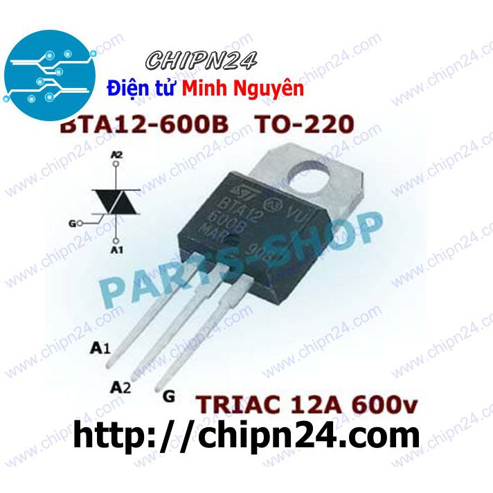 [2 CON] Triac SCR BTA12-600B TO-220 12A 600V (BTA12-600 BTA12)