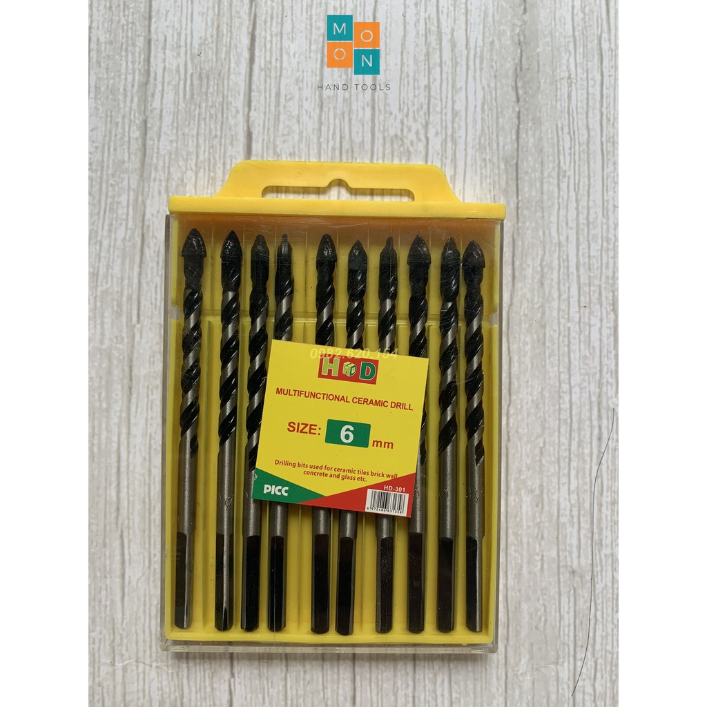 Mũi khoan đa năng khoan kính, thủy tinh,khoan gạch men, gạch đá hoa cương 6, 8, 10mm