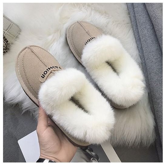 Giày đi tuyết nữ 2018 mùa đông mới học sinh tất cả phù hợp với len Hàn Quốc ống ngắn đáy phẳng và nhung ấm bông t