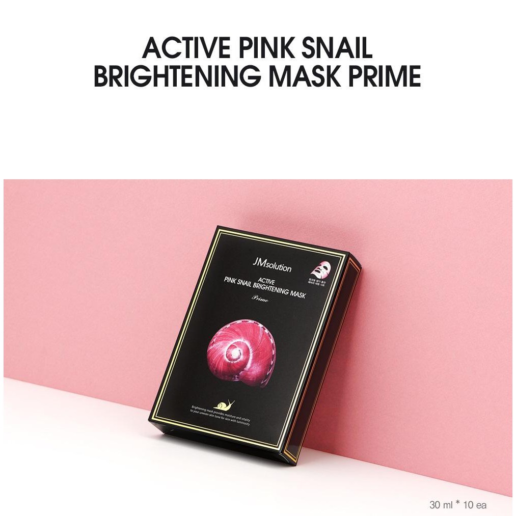 Combo 5 Mặt Nạ Dưỡng Ẩm, Trẻ Hóa Da Chiết Xuất Ốc Sên JM solution Active Pink Snail Brightening Mask 30ml x5