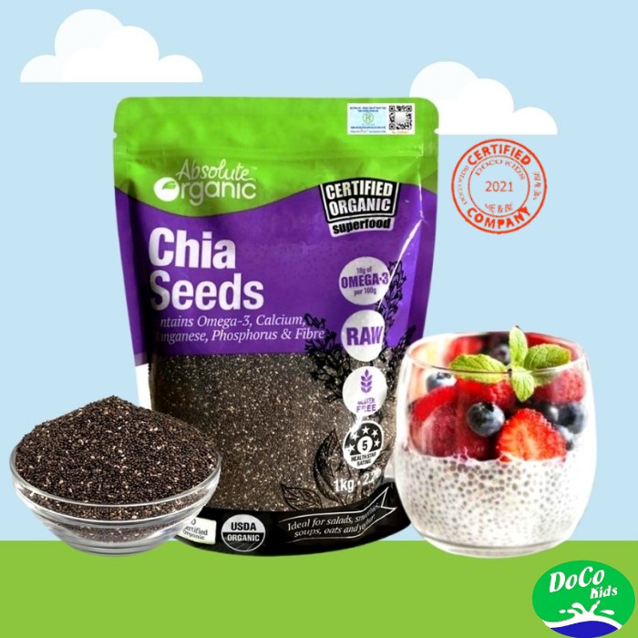 Hạt Chia Úc Tím Nhập Khẩu Úc 1kg - Hạt chia Absolute Organic Chia Seeds