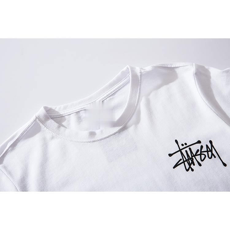 Áo Thun Cotton Tay Ngắn In Chữ Stussy Kiểu Cổ Điển Thời Trang Mùa Hè Cho Nam