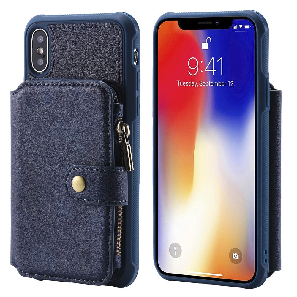 Ốp lưng da chống sốc có ngăn đựng thẻ sang trọng cho iPhone X Xs Xs Max Xr | BigBuy360 - bigbuy360.vn