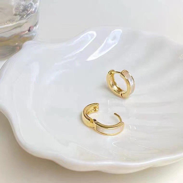 Khuyên tai mini hình vỏ sò sang trọng phong cách Hàn Quốc mạ bạc s925
