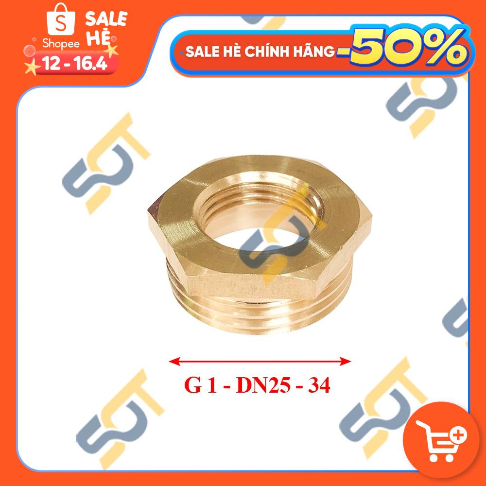 [NỐI CHUYỂN REN] G 1 in DN25 34 Ren ngoài lớn nối ren trong nhỏ tùy chọn bằng đồng (bush male to female) Cả rá Lơ ngược