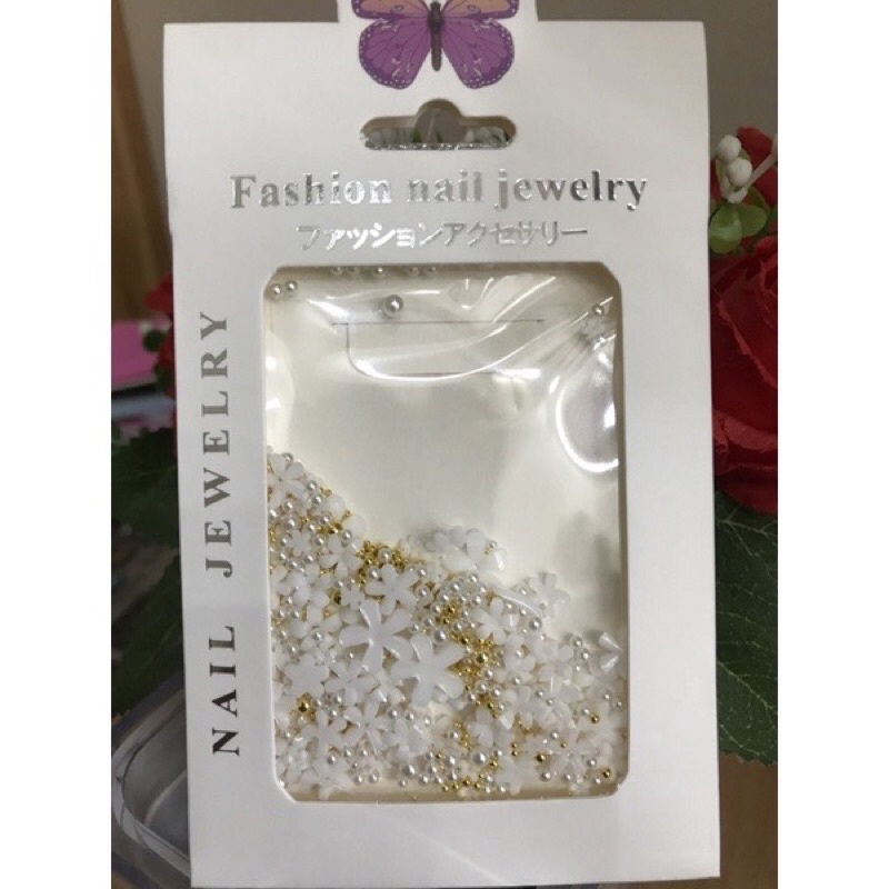 Phụ kiện hoa nhí mix bi trang trí móng siêu đẹp