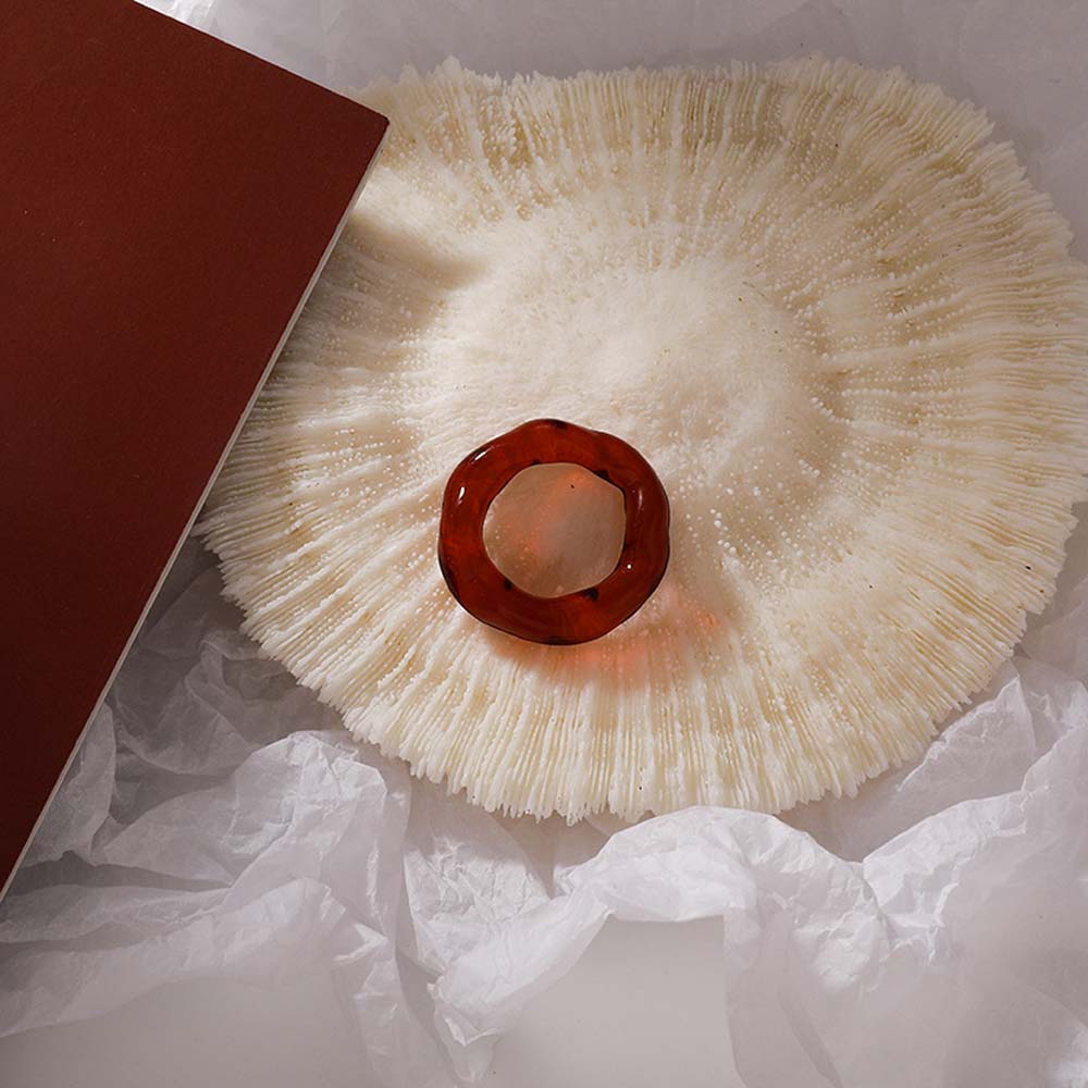 Nhẫn Acrylic Trong Suốt Nhiều Màu Sắc Phong Cách Hàn Quốc Cổ Điển Thời Trang