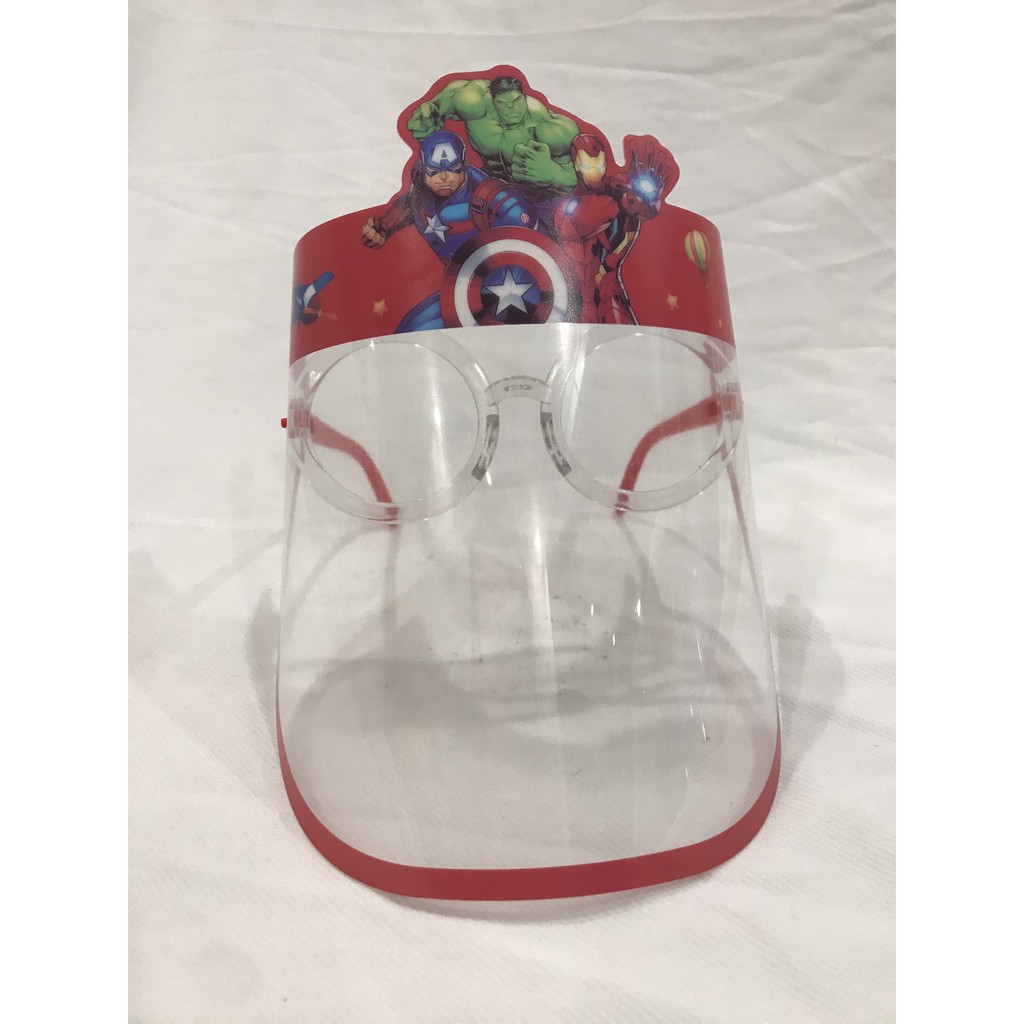 Màn chắn giọt bắn cho bé có gọng kính - hình siêu nhân mickey captain công chúa disney dễ thương