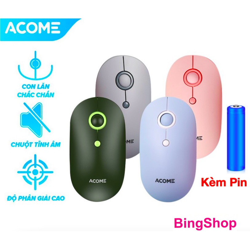 Chuột Không Dây ACOME AM300 2.4GHz Tĩnh Âm - BẢO HÀNH 12 THÁNG