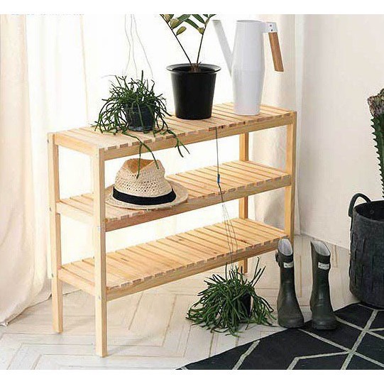 Kệ Để Giày 💗FREESHIP💗 Tủ Đầu Giường Gỗ Thông Tự Nhiên - Giá Để Đồ 3 Tầng Dài 80cm