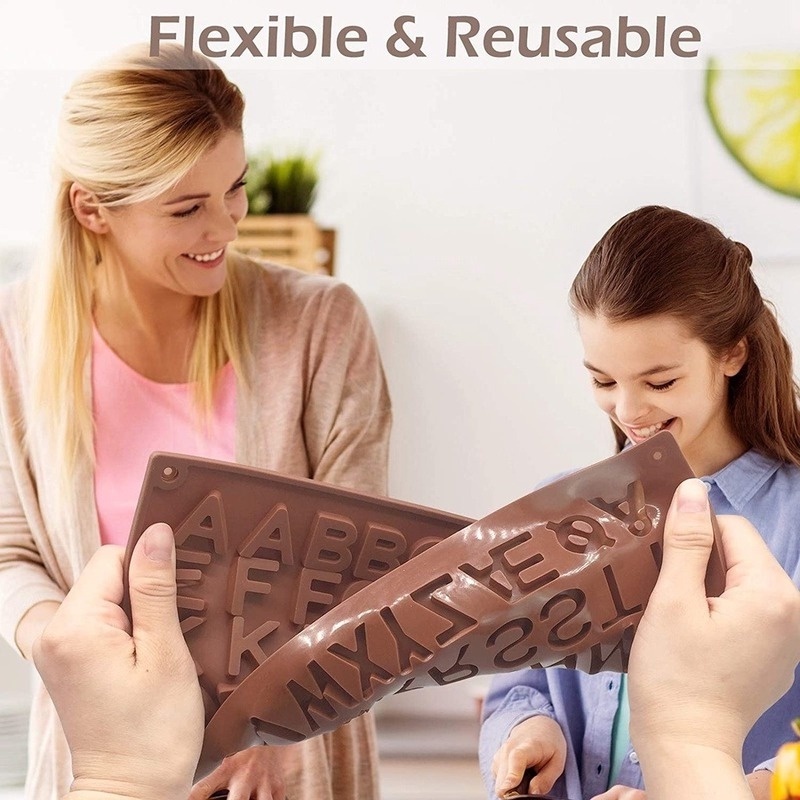 Khuôn Silicone Làm Bánh Tạo Hình 26 Chữ Cái Và Số Độc Đáo Tiện Dụng