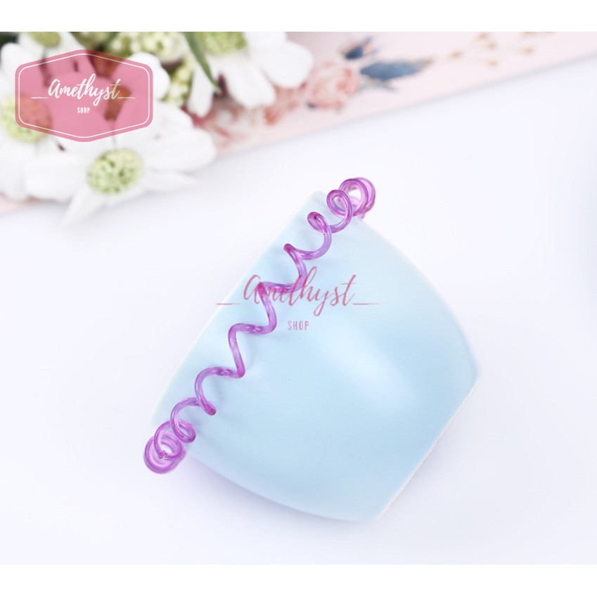 Combo 10 Dây Buộc Tóc Lò Xo Bằng Silicone Cho Mẹ Và Bé