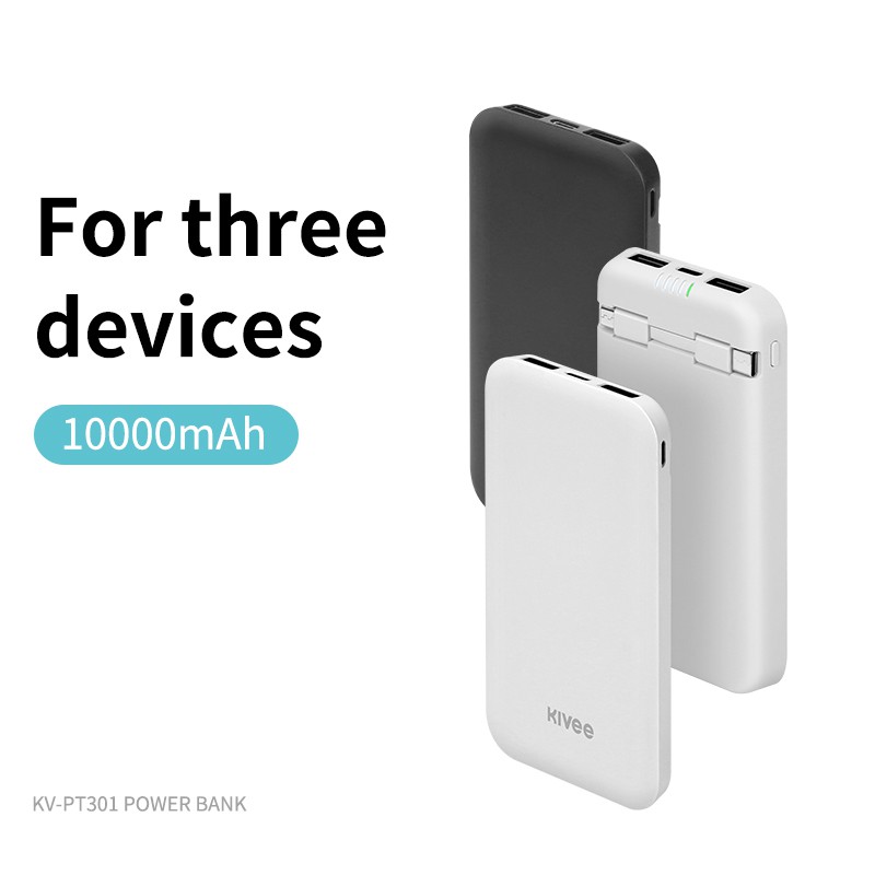 KIVEE 10000mAh Pin dự phòng với cáp sạc