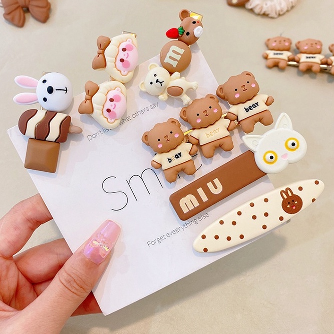 Kẹp Tóc Họa Tiết Hình Học Đơn Giản Dễ Thương Phong Cách Nhật Bản