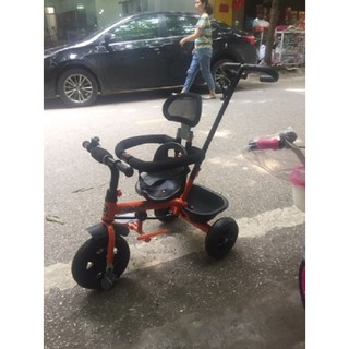 [Trợ giá] Xe đạp 3 bánh cần đẩy có để chân gối tựa bảo hiểm giỏ đồ