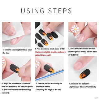 Set 24 Móng Tay Giả Họa Tiết Ngọn Lửa