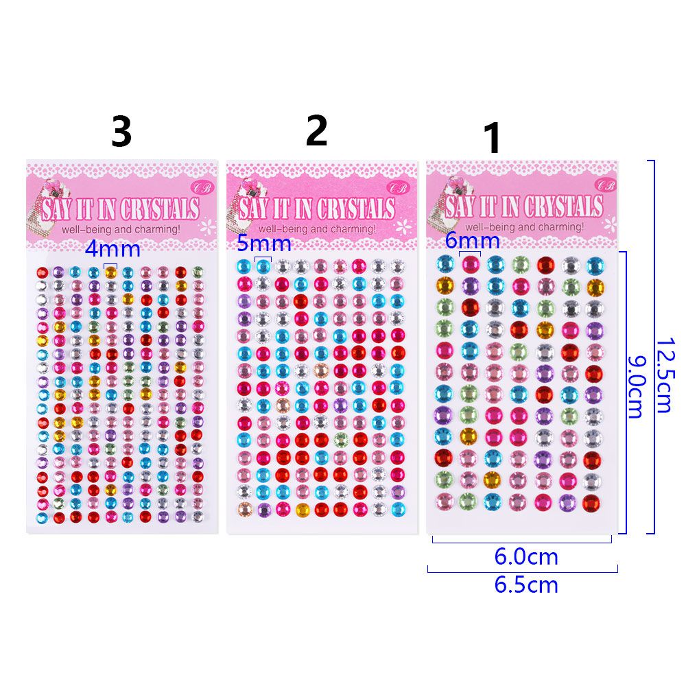 Set 2 Tấm Sticker Acrylic Dán Trang Trí Sổ Mobile/ Xe Hơi DIY Họa Tiết Kim Cương Dễ Thương Cho Bé |Diamond
