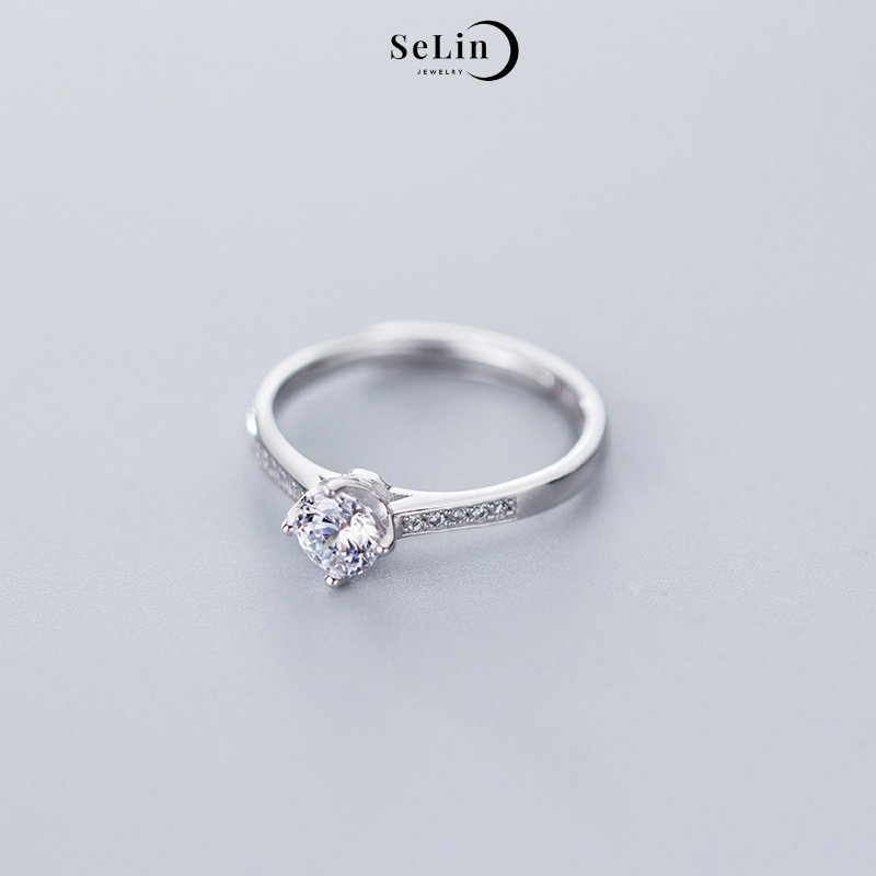 Nhẫn bạc nữ 925 đẹp đính đá cao cấp bên thân sang trọng SELIN JEWELRY - 0037