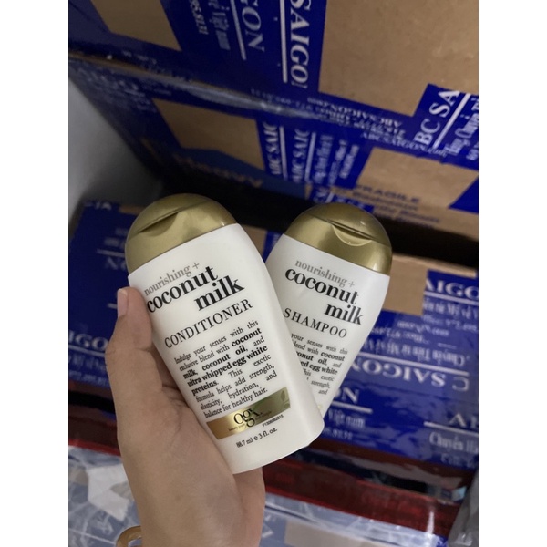 Sét Dầu Gội Xả OGX Nhập Từ Mỹ Nourishing Coconut Milk