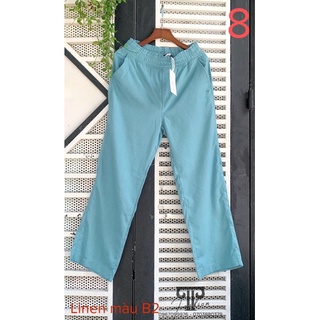 Quần Linen suông màu trơn