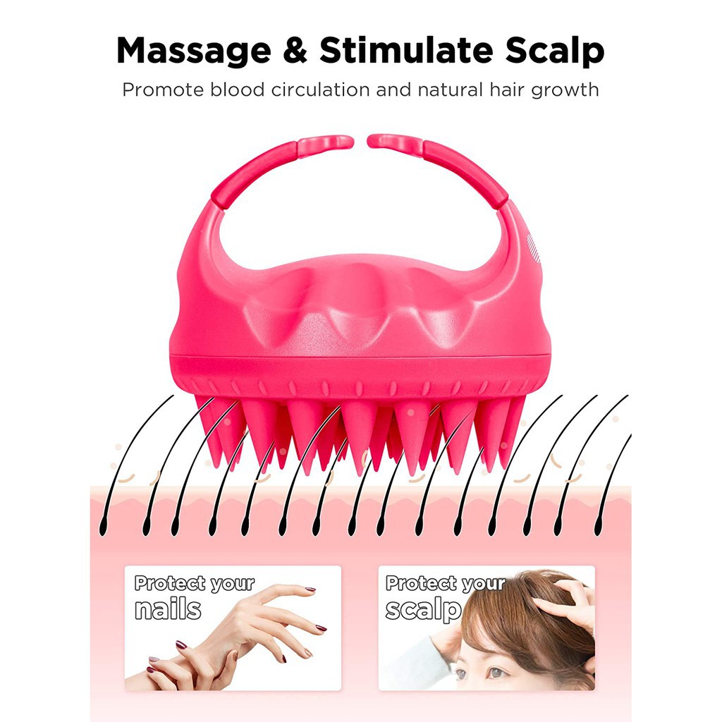 Lược gội đầu silicon heeta / sephora massage heta gai siêu mềm giảm rụng, gàu