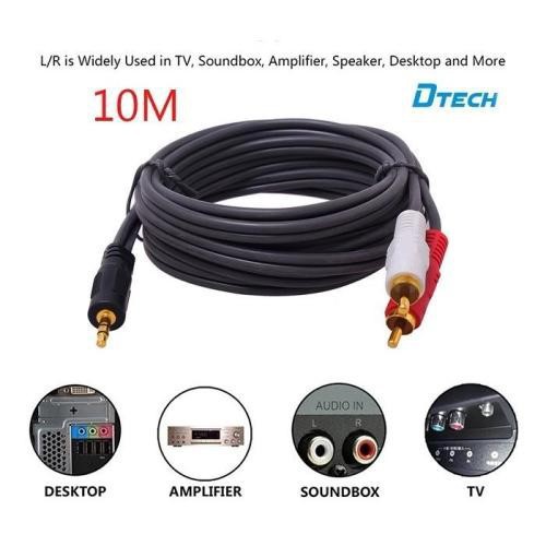 [Mã ELHACE giảm 4% đơn 300K] Dây loa nối dài DTECH 1.5M/ 3M/ 5M/ 10M Jack 3.5mm, Cáp Xịn, Hàng Chính Hãng Phân Phối