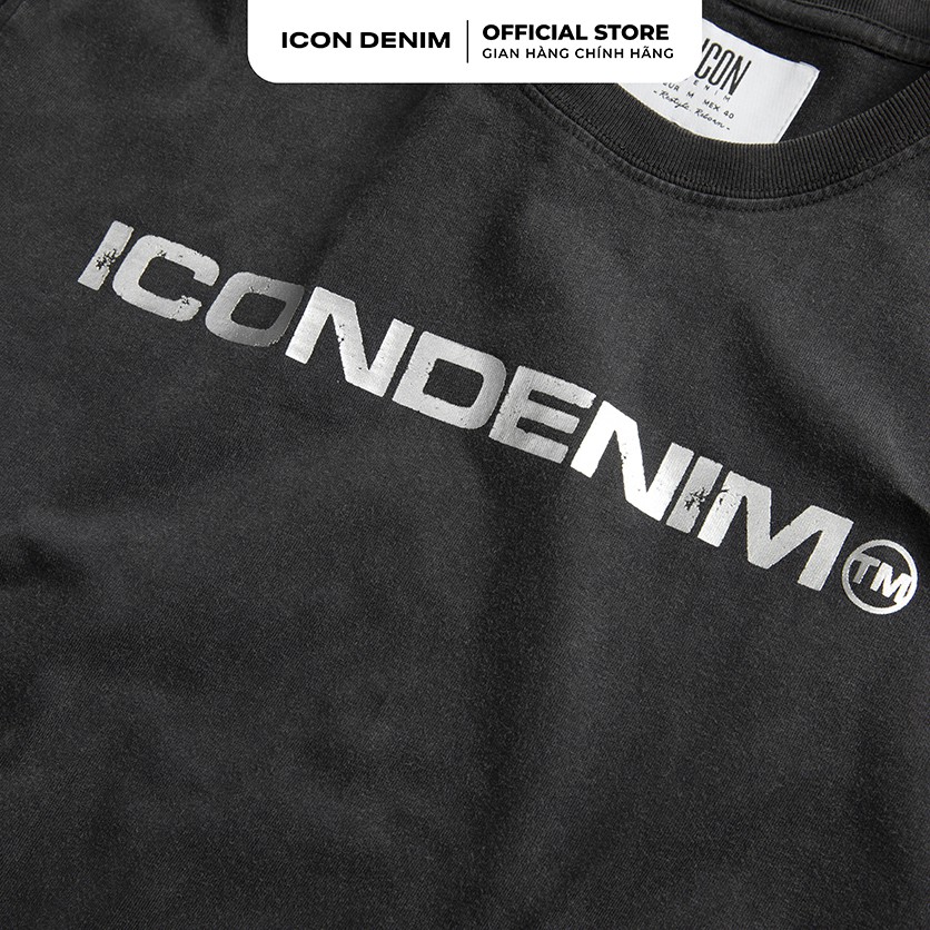 Áo Thun Wash Xám Nam ICON DENIM Tay Ngắn Chất, Hình In Phản Quang | BigBuy360 - bigbuy360.vn