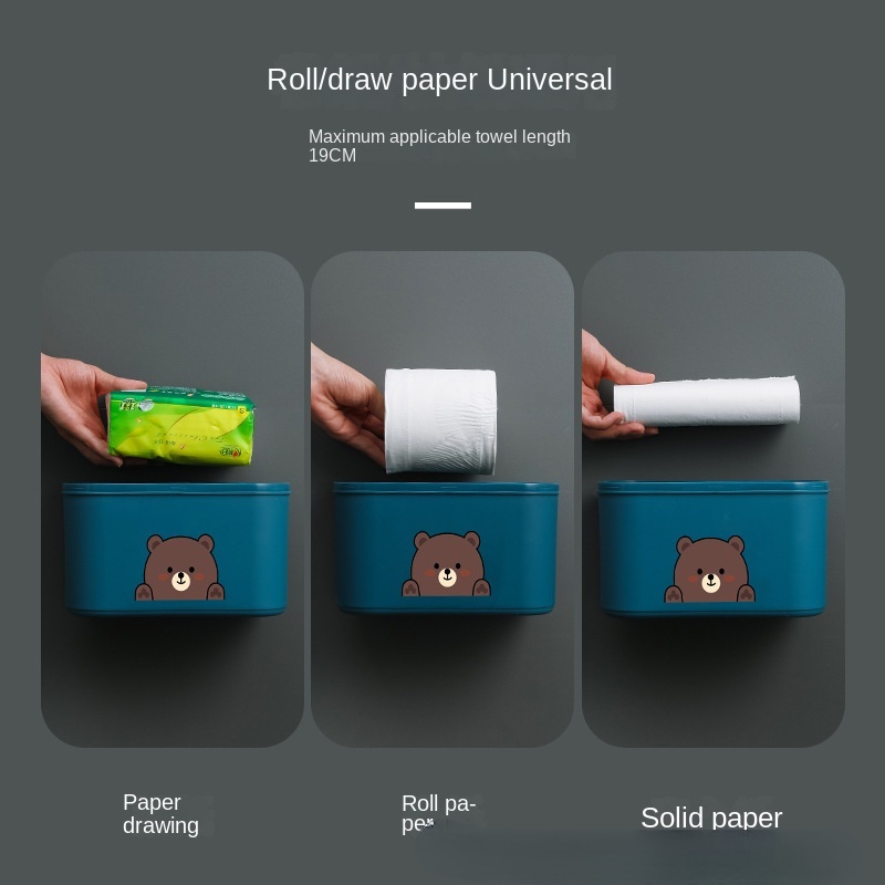 Hộp Đựng Cuộn Giấy Vệ Sinh Gắn Tường Chống Nước Không Cần Khoan Lỗ