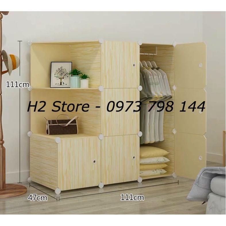 TỦ NHỰA LẮP GHÉP 9 Ô ( GỒM 2 KỆ GÓC ) ĐỂ ĐỒ ĐA NĂNG THÔN MINH SÂU 47CM ( tùy chọn mẫu )